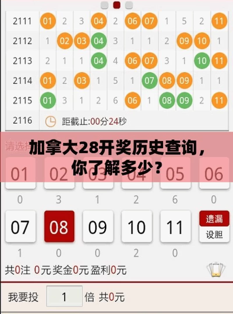 加拿大28开奖历史查询，你了解多少？