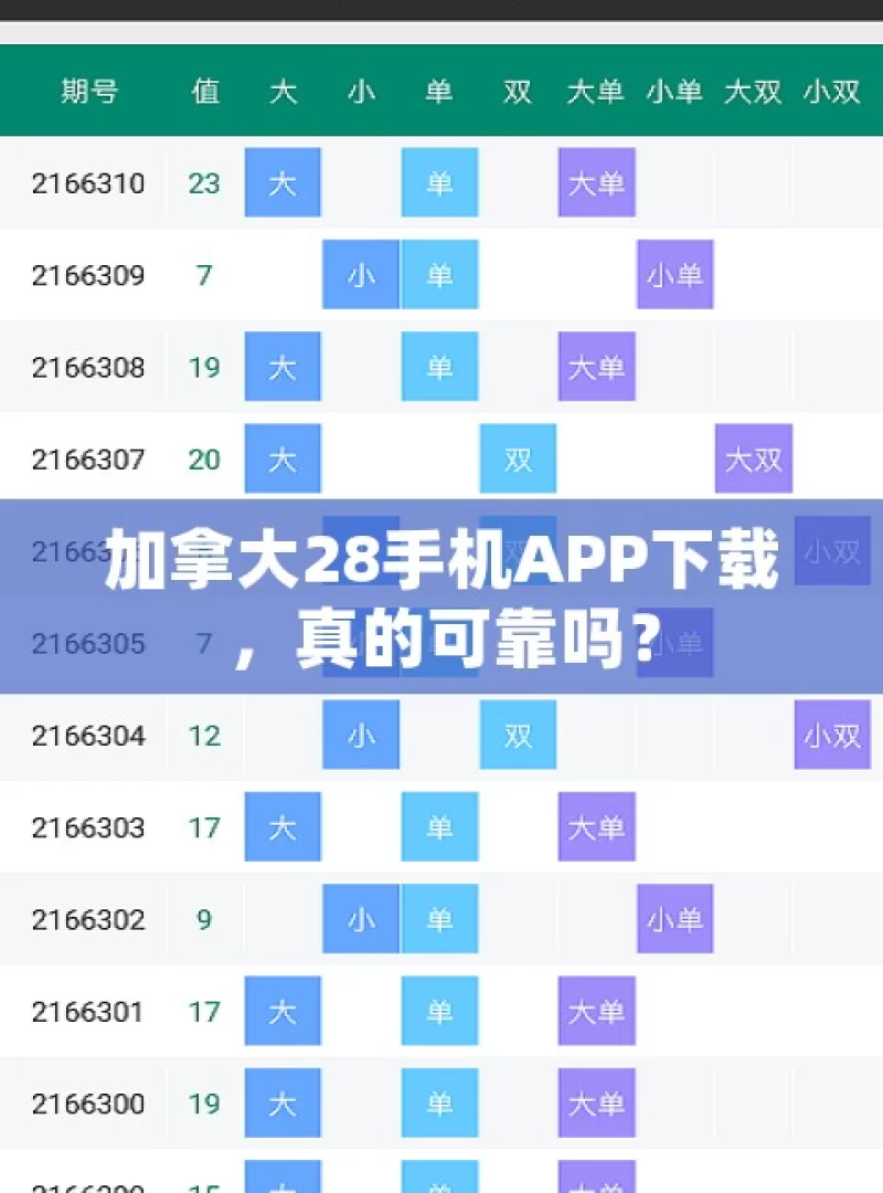 加拿大28手机APP下载，真的可靠吗？