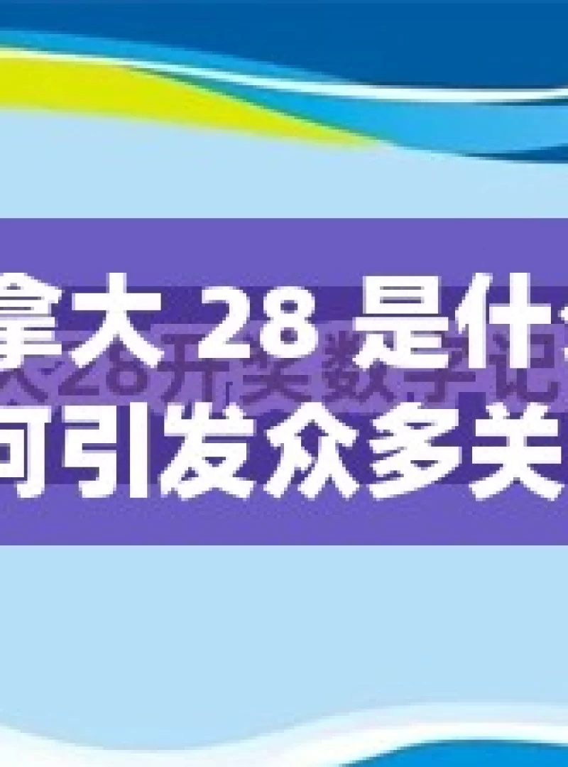 加拿大 28 是什么？为何引发众多关注？，探究加拿大 28 为何引发众多关注之谜