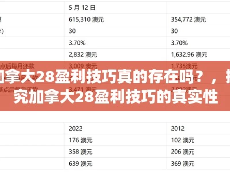 加拿大28盈利技巧真的存在吗？，探究加拿大28盈利技巧的真实性